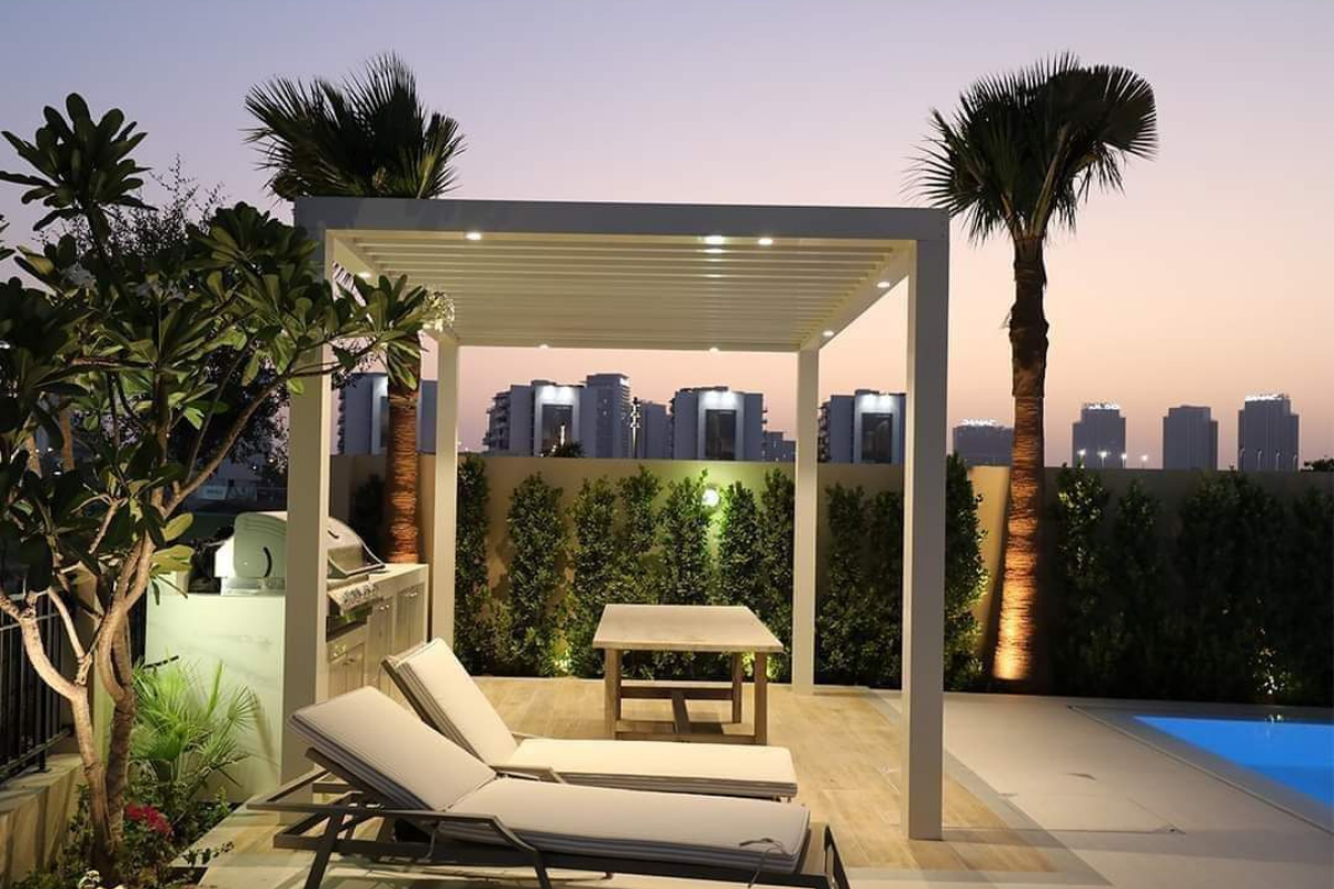 Pergola_installation_with_pool_area_dubai_Cerijolandscaping