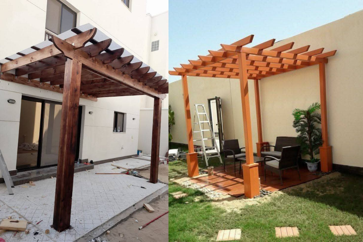 Small-pergola-installation-villa-dubai