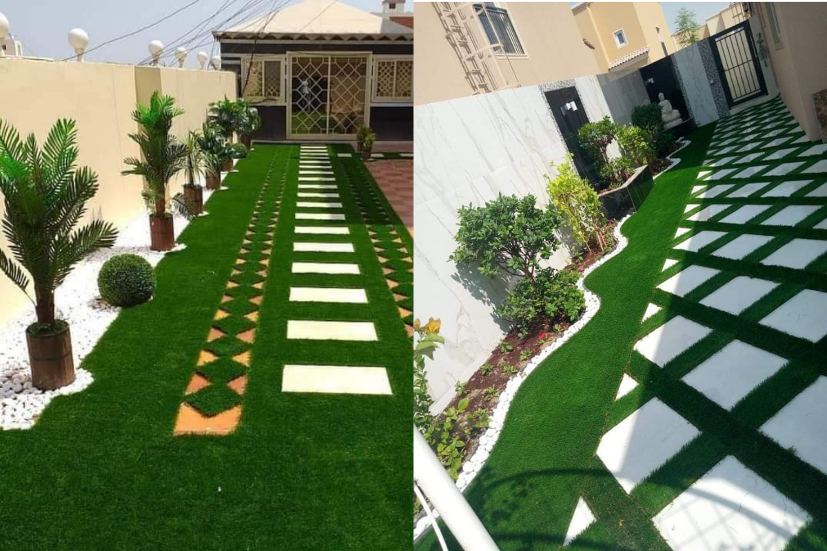 landscaping-design-fake-grass-with-walking-pathways